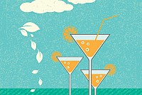 Refreshing Summer Cocktail Vector