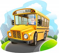 Cartoon School Bus Vector Illustrator