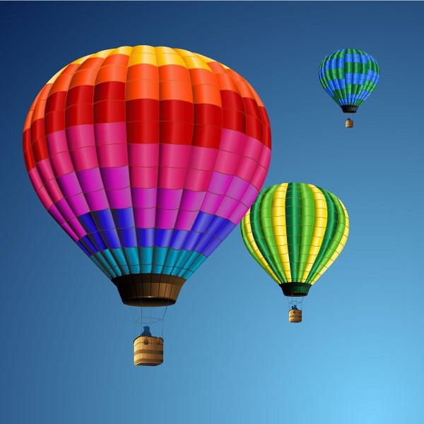 Colorful Hot Air Balloon Vector