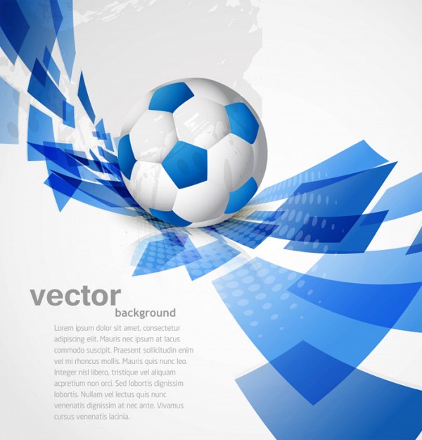 Relistic Blue Soccer Ball Vector