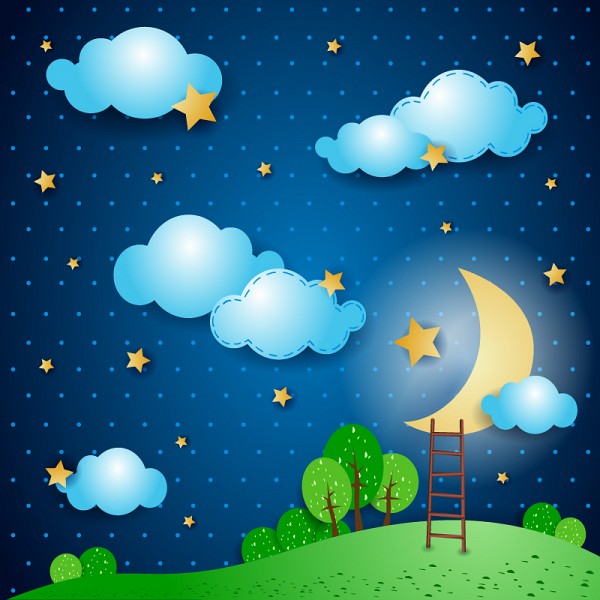 Beautiful Moonlight Vector Illustration