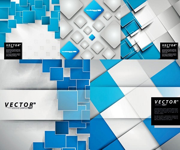 Blue Squares Vector Designs