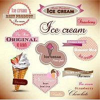 Delicious Ice Cream Vector Labels
