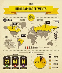 Worldmap Infograpic Vector Elements