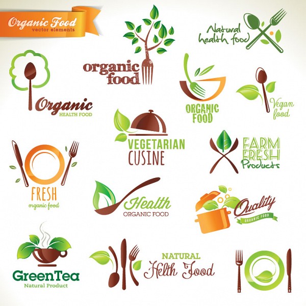 Organic Food Vector Logotypes
