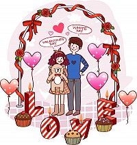Valentine Cartoon Illustration