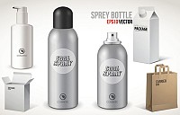 Packaging Spray Bottles Vector Template