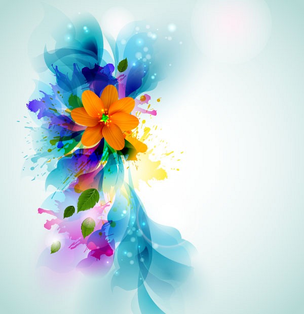 Abstract Ink Floral Background