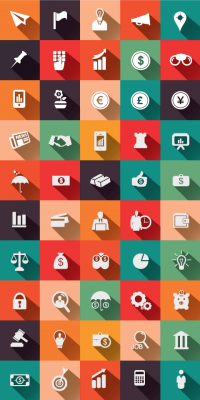 50 Financial & Business Flat Vector Icons