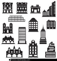 14 Vector Building Silhouettes