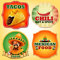 Mexican Food Vector Labels