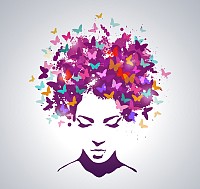 Abstract Butterfly Hair Vector