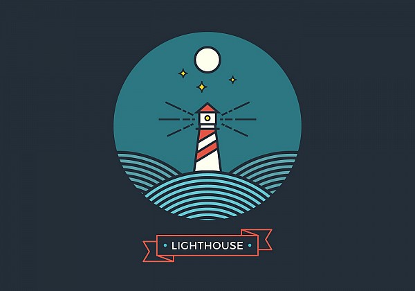 Flat Style Lighthouse Vector